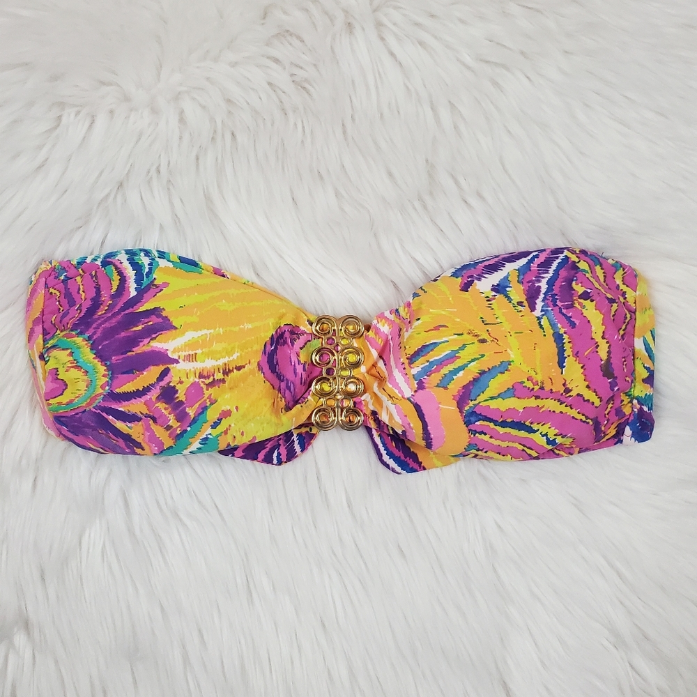 Trina Turk Peacock Bandeau Bikini Top